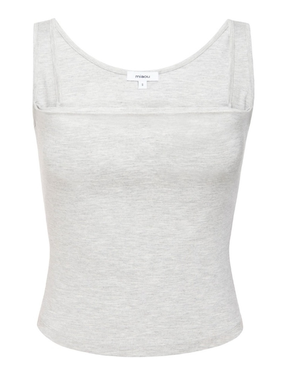 NWT MIAOU Luna Snatch Crop Tank Top Heather Gray Stretch Sculpt Corset Tee XXS - Picture 6 of 12
